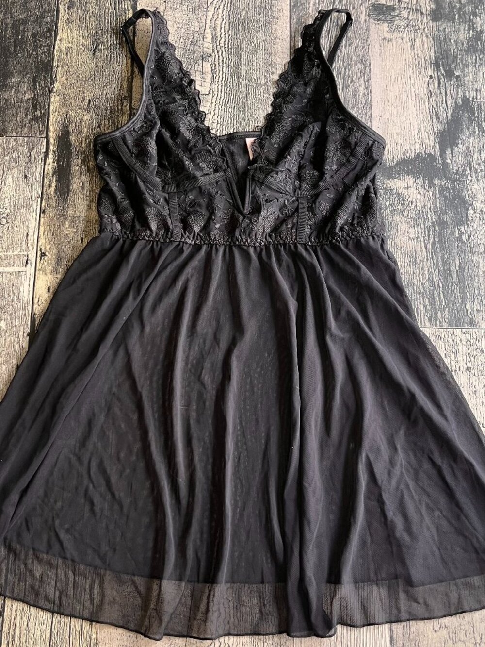 la vie en rose black lace slip dress